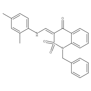 (E)-1-benzyl-3-(((2,4-dimethylphenyl)amino)methylene)-1H-benzo[c][1,2]thiazin-4(3H)-one 2,2-dioxide结构式