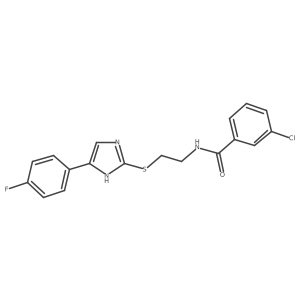 3-chloro-N-(2-((5-(4-fluorophenyl)-1H-imidazol-2-yl)thio)ethyl)benzamide Structure