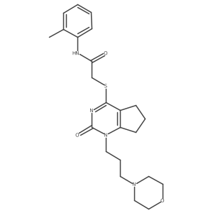 2-((1-(3-morpholinopropyl)-2-oxo-2,5,6,7-tetrahydro-1H-cyclopenta[d]pyrimidin-4-yl)thio)-N-(o-tolyl)acetamide结构式