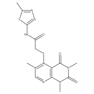 N-(5-methyl-1,3,4-thiadiazol-2-yl)-2-((1,3,6-trimethyl-2,4-dioxo-1,2,3,4-tetrahydropyrido[2,3-d]pyrimidin-5-yl)thio)acetamide结构式