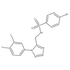 4-bromo-N-((1-(3,4-difluorophenyl)-1H-tetrazol-5-yl)methyl)benzenesulfonamide Structure