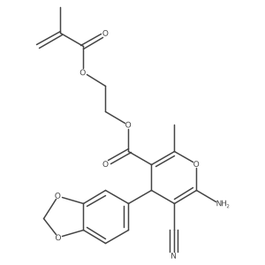 2-(methacryloyloxy)ethyl 6-amino-4-(1,3-benzodioxol-5-yl)-5-cyano-2-methyl-4H-pyran-3-carboxylate结构式