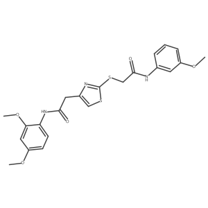 N-(2,4-dimethoxyphenyl)-2-(2-((2-((3-methoxyphenyl)amino)-2-oxoethyl)thio)thiazol-4-yl)acetamide结构式