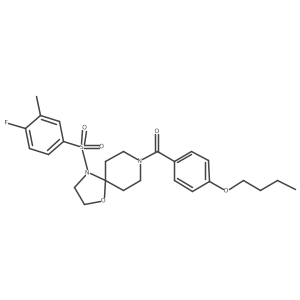 (4-Butoxyphenyl)(4-((4-fluoro-3-methylphenyl)sulfonyl)-1-oxa-4,8-diazaspiro[4.5]decan-8-yl)methanone Structure