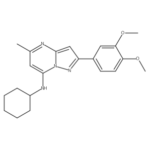 N-cyclohexyl-2-(3,4-dimethoxyphenyl)-5-methylpyrazolo[1,5-a]pyrimidin-7-amine结构式