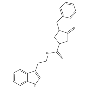 1-benzyl-N-[2-(1H-indol-3-yl)ethyl]-5-oxopyrrolidine-3-carboxamide结构式