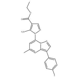 ethyl 5-amino-1-[3-(4-fluorophenyl)-5-methylpyrazolo[1,5-a]pyrimidin-7-yl]-1H-pyrazole-4-carboxylate Structure