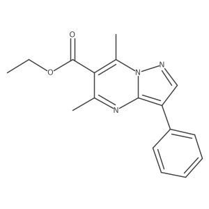 Ethyl 5,7-dimethyl-3-phenylpyrazolo[1,5-a]pyrimidine-6-carboxylate结构式