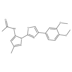 N-{1-[4-(3,4-dimethoxyphenyl)-1,3-thiazol-2-yl]-3-methyl-1H-pyrazol-5-yl}acetamide结构式