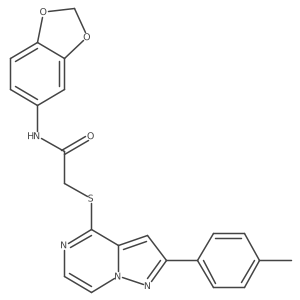 N-(2H-1,3-Benzodioxol-5-YL)-2-{[2-(4-methylphenyl)pyrazolo[1,5-A]pyrazin-4-YL]sulfanyl}acetamide Structure