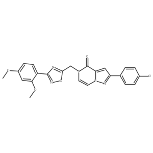 2-(4-chlorophenyl)-5-{[3-(2,4-dimethoxyphenyl)-1,2,4-oxadiazol-5-yl]methyl}-4H,5H-pyrazolo[1,5-a]pyrazin-4-one结构式