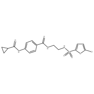 N-(2-(5-chlorothiophene-2-sulfonamido)ethyl)-4-(cyclopropanecarboxamido)benzamide Structure