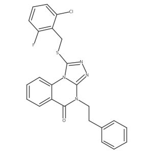 1-((2-chloro-6-fluorobenzyl)thio)-4-phenethyl-[1,2,4]triazolo[4,3-a]quinazolin-5(4H)-one Structure