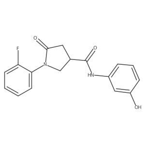 1-(2-fluorophenyl)-N-(3-hydroxyphenyl)-5-oxopyrrolidine-3-carboxamide结构式