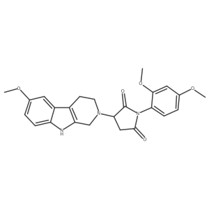 1-(2,4-dimethoxyphenyl)-3-(6-methoxy-1,3,4,9-tetrahydro-2H-beta-carbolin-2-yl)pyrrolidine-2,5-dione Structure