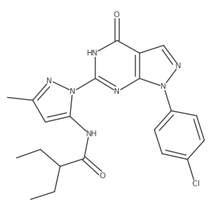 N-(1-(1-(4-chlorophenyl)-4-oxo-4,5-dihydro-1H-pyrazolo[3,4-d]pyrimidin-6-yl)-3-methyl-1H-pyrazol-5-yl)-2-ethylbutanamide Structure