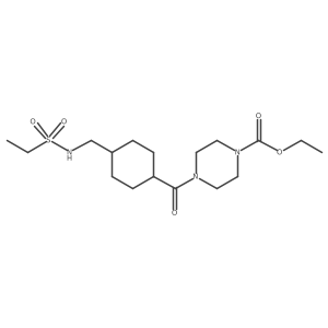 Ethyl 4-(4-(ethylsulfonamidomethyl)cyclohexanecarbonyl)piperazine-1-carboxylate结构式