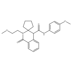 2'-(2-methoxyethyl)-N-(4-methoxyphenyl)-1'-oxo-1',4'-dihydro-2'H-spiro[cyclopentane-1,3'-isoquinoline]-4'-carboxamide结构式