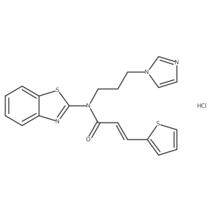 (2E)-N-(1,3-benzothiazol-2-yl)-N-[3-(1H-imidazol-1-yl)propyl]-3-(thiophen-2-yl)prop-2-enamide hydrochloride结构式