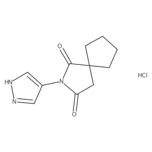 2-(1H-pyrazol-4-yl)-2-azaspiro[4.4]nonane-1,3-dione hydrochloride结构式