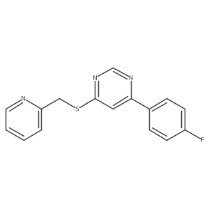 4-(4-Fluorophenyl)-6-((pyridin-2-ylmethyl)thio)pyrimidine结构式