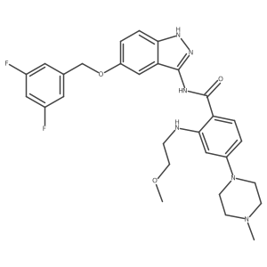 N-[5-[(3,5-difluorophenyl)methoxy]-1H-indazol-3-yl]-2-(2-methoxyethylamino)-4-(4-methylpiperazin-1-yl)benzamide Structure