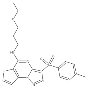 N-(3-ethoxypropyl)-10-(4-methylbenzenesulfonyl)-5-thia-1,8,11,12-tetraazatricyclo[7.3.0.0^{2,6}]dodeca-2(6),3,7,9,11-pentaen-7-amine Structure