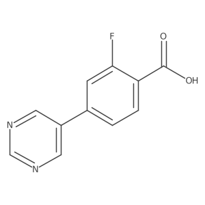 2-Fluoro-4-(pyrimidin-5-yl)benzoic acid结构式