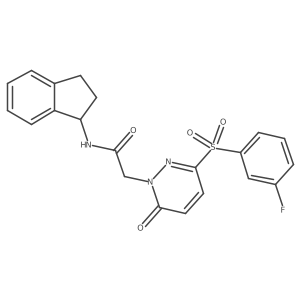N-(2,3-dihydro-1H-inden-1-yl)-2-[3-(3-fluorobenzenesulfonyl)-6-oxo-1,6-dihydropyridazin-1-yl]acetamide结构式