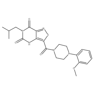 6-isobutyl-3-{[4-(2-methoxyphenyl)piperazino]carbonyl}isothiazolo[4,3-d]pyrimidine-5,7(4H,6H)-dione结构式