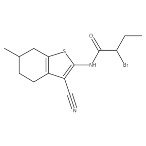 2-Bromo-N-(3-cyano-6-methyl-4,5,6,7-tetrahydro-1-benzothien-2-yl)butanamide Structure