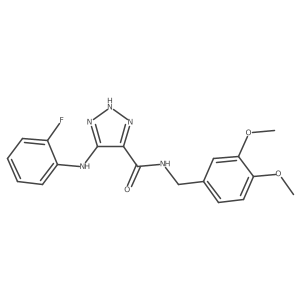 N-(3,4-dimethoxybenzyl)-5-((2-fluorophenyl)amino)-1H-1,2,3-triazole-4-carboxamide结构式