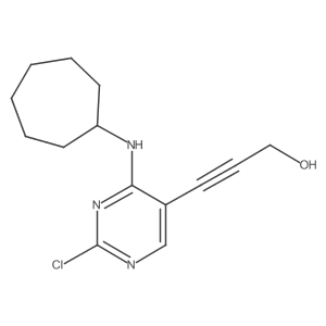 3-(2-Chloro-4-(cycloheptylamino)pyrimidin-5-yl)prop-2-yn-1-ol结构式