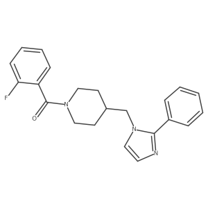 (2-fluorophenyl)(4-((2-phenyl-1H-imidazol-1-yl)methyl)piperidin-1-yl)methanone Structure