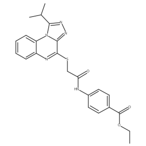 Ethyl 4-(2-{[1-(propan-2-yl)-[1,2,4]triazolo[4,3-a]quinoxalin-4-yl]sulfanyl}acetamido)benzoate结构式