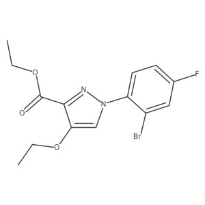 Ethyl 1-(2-bromo-4-fluoro-phenyl)-4-ethoxy-pyrazole-3-carboxylate Structure