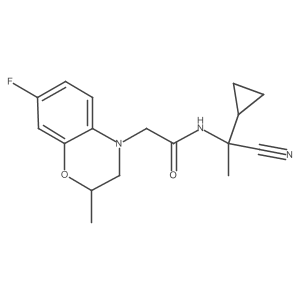 N-(1-Cyano-1-cyclopropylethyl)-2-(7-fluoro-2-methyl-2,3-dihydro-1,4-benzoxazin-4-YL)acetamide结构式