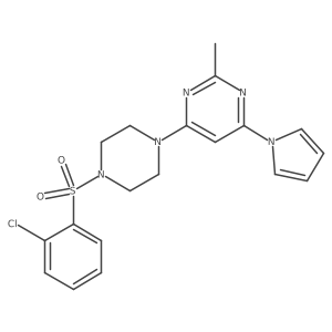4-(4-((2-chlorophenyl)sulfonyl)piperazin-1-yl)-2-methyl-6-(1H-pyrrol-1-yl)pyrimidine Structure