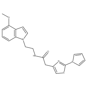 N-[2-(4-methoxy-1H-indol-1-yl)ethyl]-2-[2-(1H-pyrrol-1-yl)-1,3-thiazol-4-yl]acetamide Structure
