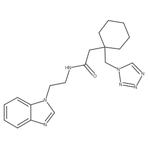 N-[2-(1H-1,3-benzimidazol-1-yl)ethyl]-2-[1-(1H-1,2,3,4-tetraazol-1-ylmethyl)cyclohexyl]acetamide Structure