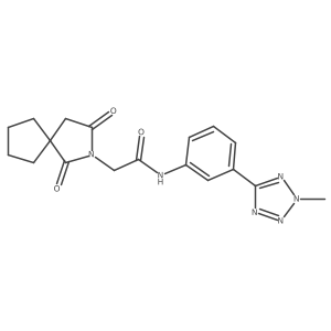 2-(1,3-dioxo-2-azaspiro[4.4]non-2-yl)-N-[3-(2-methyl-2H-tetrazol-5-yl)phenyl]acetamide Structure