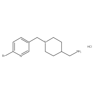 (1-((6-Bromopyridin-3-yl)methyl)piperidin-4-yl)methanamine hydrochloride Structure