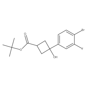 Tert-butyl 3-(4-bromo-3-fluorophenyl)-3-hydroxycyclobutane-1-carboxylate结构式