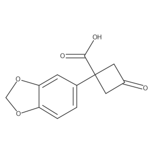 1-(Benzo[d][1,3]dioxol-5-yl)-3-oxocyclobutane-1-carboxylic acid结构式