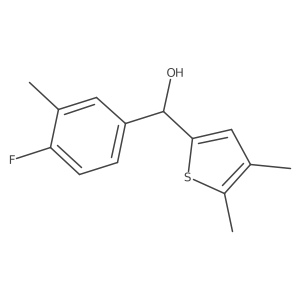 2-Thiophenemethanol, I+/--(4-fluoro-3-methylphenyl)-4,5-dimethyl- Structure