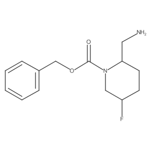 Phenylmethyl 2-(aminomethyl)-5-fluoro-1-piperidinecarboxylate结构式