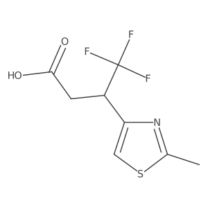4,4,4-Trifluoro-3-(2-methyl-1,3-thiazol-4-yl)butanoic acid结构式