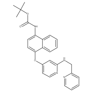 Tert-butyl 1-(2-((pyridin-2-yl)methylamino)pyridin-4-yloxy)naphthalen-4-ylcarbamate结构式