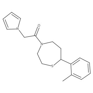 2-(1H-pyrrol-1-yl)-1-(7-(o-tolyl)-1,4-thiazepan-4-yl)ethanone结构式