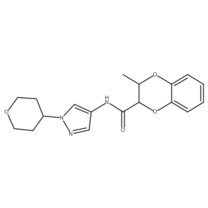3-methyl-N-(1-(tetrahydro-2H-pyran-4-yl)-1H-pyrazol-4-yl)-2,3-dihydrobenzo[b][1,4]dioxine-2-carboxamide Structure
